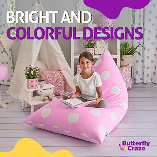Butterfly Craze Bean Bag Chair Cover for Toddler Toy Organizer Butterfly Craze Bean Bag Chair Cover for Toddler Toy Organizer